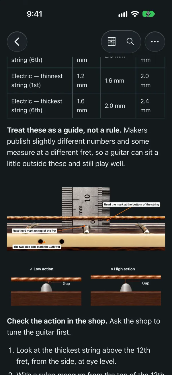 How to measure string action at the 12th fret